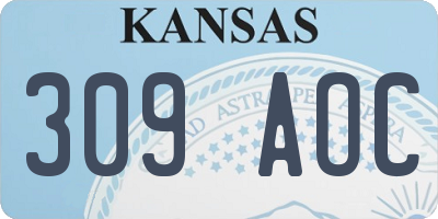 KS license plate 309AOC
