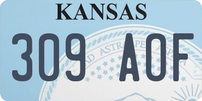 KS license plate 309AOF