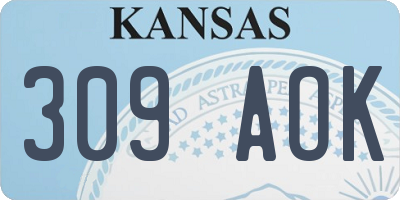 KS license plate 309AOK