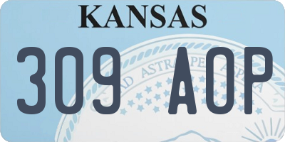 KS license plate 309AOP