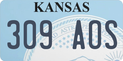 KS license plate 309AOS