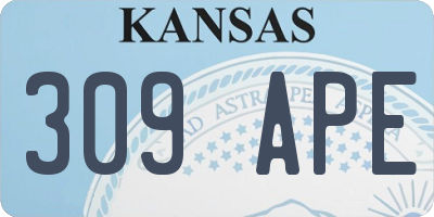 KS license plate 309APE