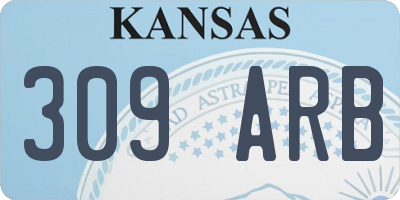 KS license plate 309ARB