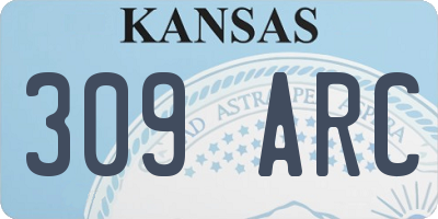 KS license plate 309ARC