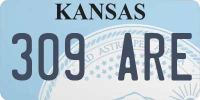 KS license plate 309ARE