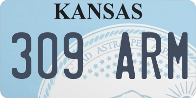 KS license plate 309ARM