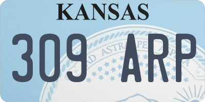 KS license plate 309ARP