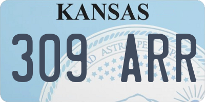 KS license plate 309ARR