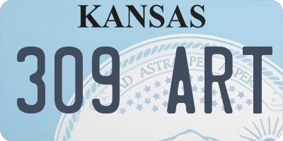 KS license plate 309ART