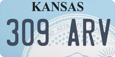 KS license plate 309ARV