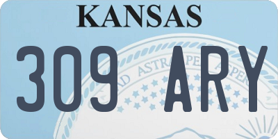 KS license plate 309ARY