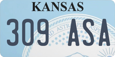 KS license plate 309ASA