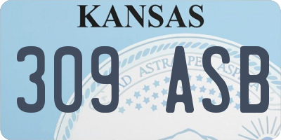 KS license plate 309ASB