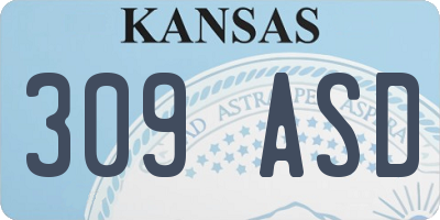 KS license plate 309ASD