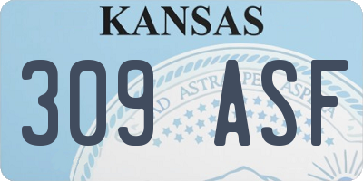 KS license plate 309ASF