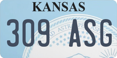 KS license plate 309ASG