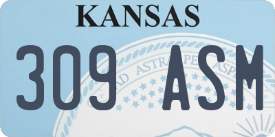 KS license plate 309ASM