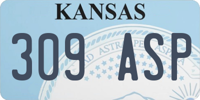KS license plate 309ASP