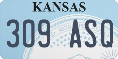 KS license plate 309ASQ