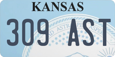 KS license plate 309AST