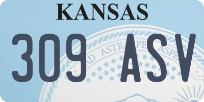 KS license plate 309ASV