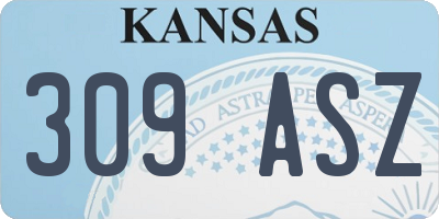 KS license plate 309ASZ