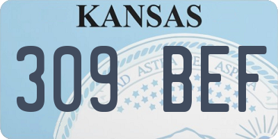 KS license plate 309BEF