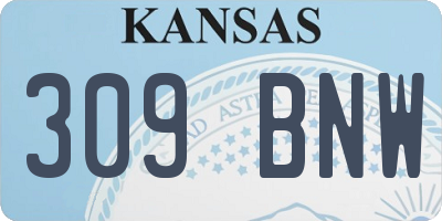 KS license plate 309BNW