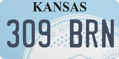 KS license plate 309BRN