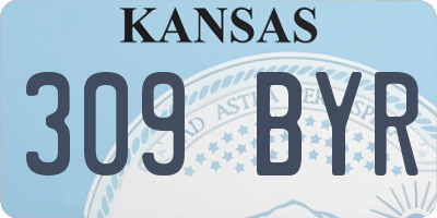 KS license plate 309BYR