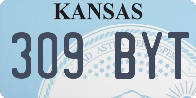 KS license plate 309BYT