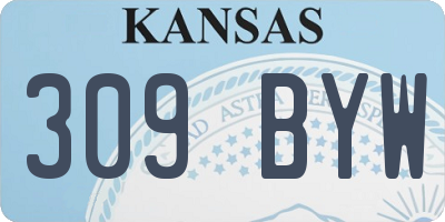 KS license plate 309BYW