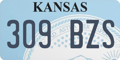 KS license plate 309BZS
