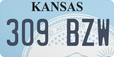 KS license plate 309BZW