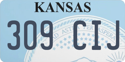 KS license plate 309CIJ