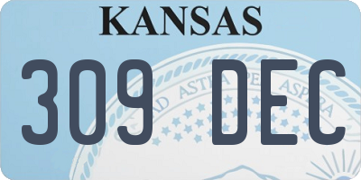 KS license plate 309DEC