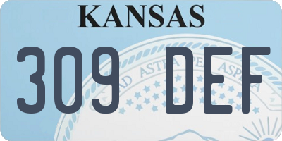 KS license plate 309DEF