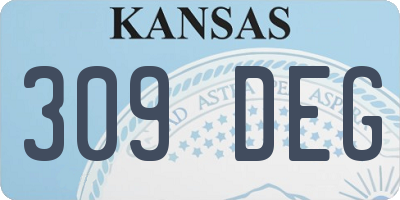 KS license plate 309DEG