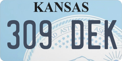 KS license plate 309DEK