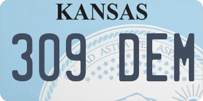 KS license plate 309DEM
