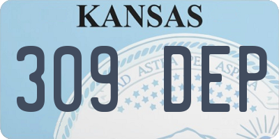 KS license plate 309DEP