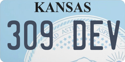 KS license plate 309DEV