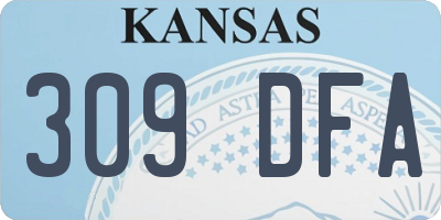 KS license plate 309DFA