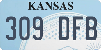 KS license plate 309DFB