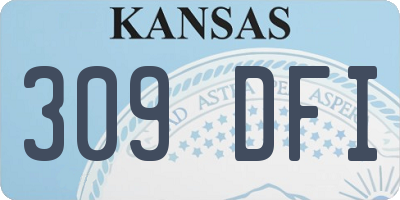 KS license plate 309DFI