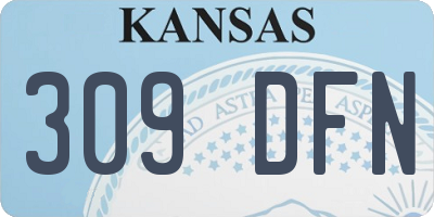 KS license plate 309DFN