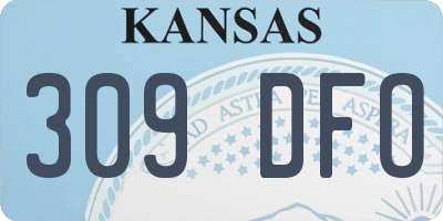 KS license plate 309DFO