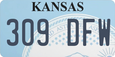KS license plate 309DFW