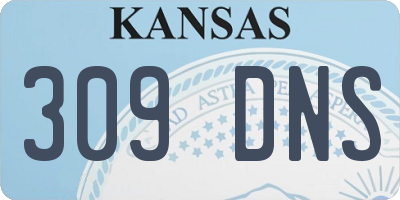 KS license plate 309DNS