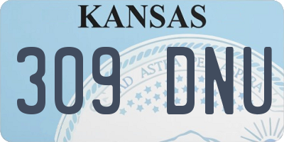 KS license plate 309DNU